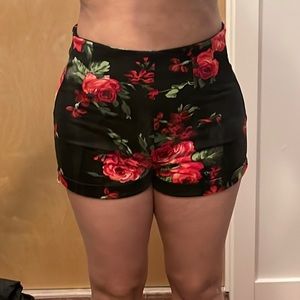 Forever 21 floral high waisted shorts size XS